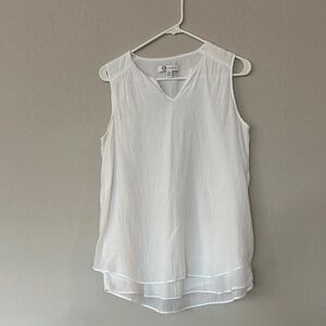 Christina B Elegant White Sleeveless Top Size S